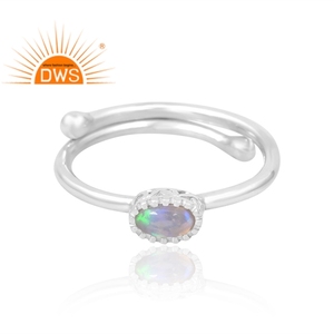 Latest Selling 925 Sterling <b>Silver</b> Natural Ethiopian <b>Opal</b> Gemstone <b>Ring</b> Custom Jewelry Manufacturer - Product Image 3