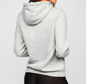 Sweat à capuche personnalisé pour femme, coupe oversize, en polaire écologique, respirant, couleur unie, avec logo sur le devant, idéal pour l'hiver - Product Image 3