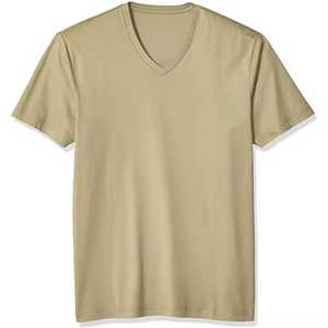 Vente en gros de t-shirts unis à manches courtes pour hommes, logo personnalisé, col, vêtements de mode décontractés, tissu tricoté, motif solide, fournisseur formel - Product Image 2