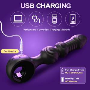 Uniek ontwerp met schroefdraad, G-punt stimulatie, stotende anale kralen, buttplug, <span class=keywords><strong>dildo</strong></span>, vibrator, prostaatmasser, seksspeeltje voor mannen en vrouwen - Product Image 6