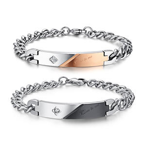 Bracelet cadeau d'amour de la Saint-Valentin pour les couples en acier inoxydable pour lui et elle ne changera jamais - Product Image 4
