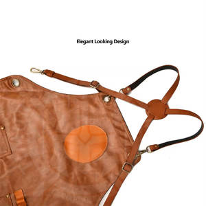 <b>Fireproof</b> Comfortable Safety Clothing Customizable Fabric Aprons Front Pockets With 100% Leather Fabric - Product Image 4