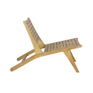 Chaise de loisirs d'extérieur en teck minimaliste moderne, résistante aux intempéries, avec assise à lattes en bois massif, idéale pour les projets hôteliers et de complexes de villégiature - Product Image 3