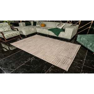 Trendo TR002 Beige 10mm de espesor suave textura hecha a máquina alfombra para sala de estar estilo clásico felpa pila rectángulo pasillo - Product Image 5