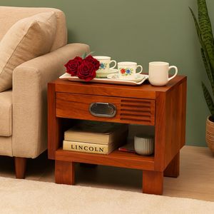 Cajón con estante abierto Mesita de noche de madera para dormitorio Espacio vital Hogar Mesa auxiliar de madera Artware más confiable para la venta - Product Image 1