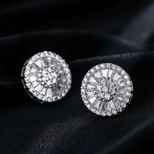 Pendientes de Plata de Ley 925 con Diamantes Moissanite VVS de Corte Baguette y Redondo, Estilo Iced Out, para Mujer - Product Image 5