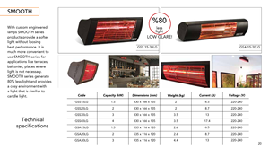 Calentador Eléctrico Infrarrojo para Exteriores, Construcción de Aluminio, Diseño Moderno, Impermeable, Ahorro de Energía, Control Remoto para Uso en Exteriores - Product Image 6