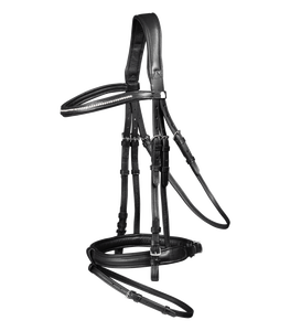 Brida Supersoft Flash Noseband Tocado occidental de cuero extremadamente suave con forma anatómica con banda curva para cejas Rhinestone C - Product Image 5