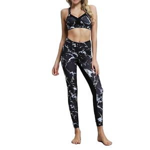 Womens Halter Neck High Waist <b>Leopard</b> Twist Yoga Set 2-Piece Plus Size Seamless Breathable Sports Bra & Leggings - Product Image 1