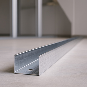 Componenti per Griglia del Soffitto in Cartongesso, Profilo a U Standard Pre-Forato da 1m, Spessore 0,6mm, Confezione da 1 - Product Image 3