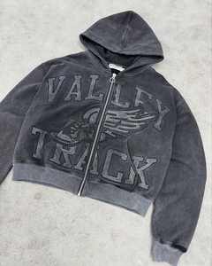 OEM personalizado 100% de alta calidad de los hombres de gran tamaño con cremallera gráfico Sudadera con capucha de algodón polar 360 GSM - Product Image 6