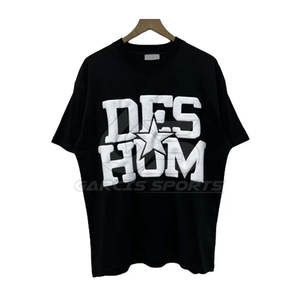 T-shirt imprimé bouffant pour hommes Streetwear Graphic Tee Oversized Fashion Summer Top Trendy 100% Cotton Puff Print T Shirt - Product Image 1