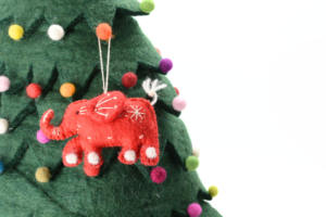 Felt Christmas Ornaments - Felt Hanging Decors - Handmade Red Christmas Felt <b>Elephant</b> - Eco-friendly Handmade Christmas <b>Decor</b> - Product Image 5