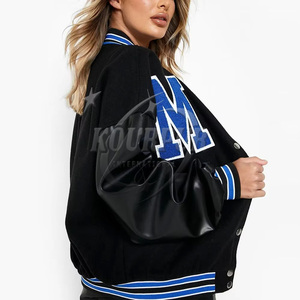 Última llegada de 2025, chaqueta universitaria de la mejor calidad para mujer, cuero genuino, bordado de chenile, relleno de algodón transpirable para adultos - Product Image 2