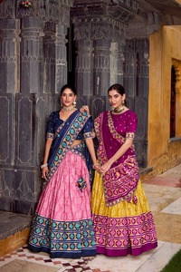 Nouvelle belle collection Tussar Silk Lehenga Choli pour femme longueur plancher avec imprimé et feuille de travail - Product Image 2