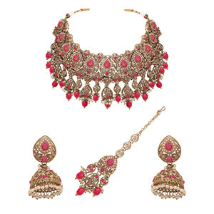 Joyería nupcial AD inversa, collar de forma ovalada AD inversa, collar indio tradicional, joyería nupcial de diseñador. - Product Image 3