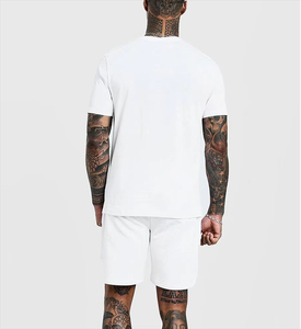 Ensemble short de fitness unisexe de haute qualité 100% coton avec logo personnalisé, chemise de jogging solide pour la saison estivale, taille normale pour hommes - Product Image 6