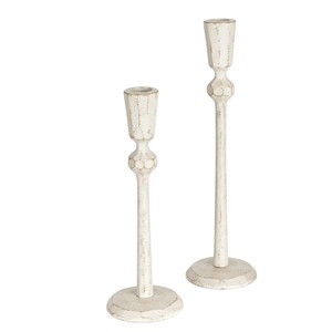 Finest Quality <b>White</b> Distressed Metal Pillar Candle Holders Set <b>Candlestick</b> Stand For Wedding Home Decor In Great Price - Product Image 4