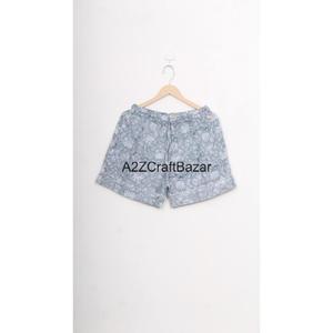Ensemble de pyjama décontracté à col en V 100% coton pur imprimé numérique à motifs floraux pour femmes à manches courtes respirant doux avec fermeture à cordon - Product Image 6