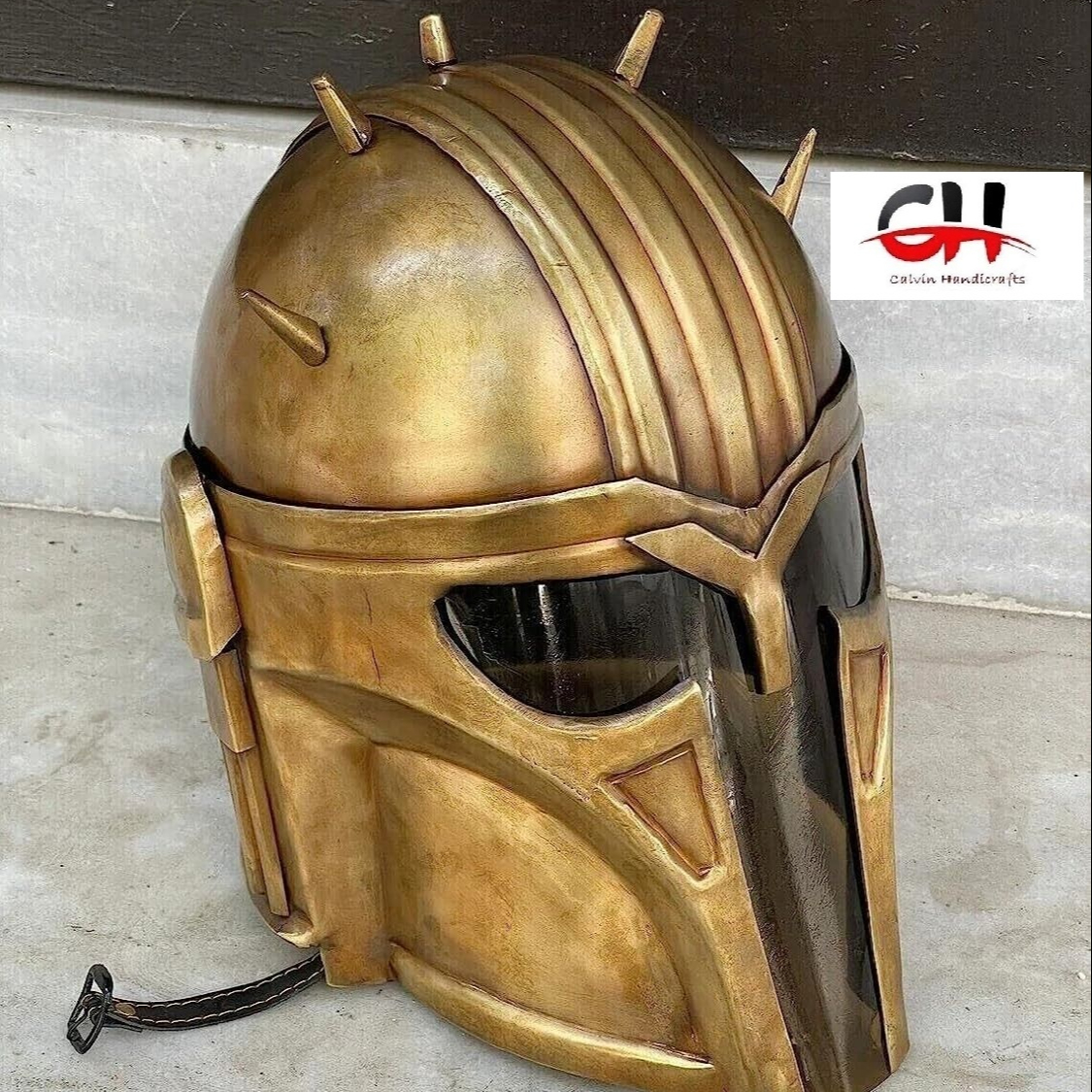 Wearable Medieval Steel Armor Helmet Warrior 18 Guage Steel Medieval Mandalorian .