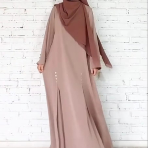 ชุดเดรสอาบายะสำหรับผู้หญิงชุดเดรสผ้าดูไบแบบเรียบง่ายปักด้วยมือหรูหราสไตล์พรีเมี่ยม - Product Image 1