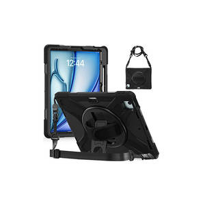 Étui en silicone Netzy 2025 M3 Defender pour tablette iPad Air 13 Noir - Matériaux TPU PU PC protecteurs avec support pliable pour stylet pour enfants - Product Image 1