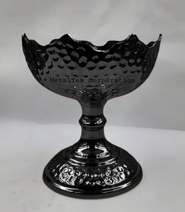 Cuenco de helado de Chocolate con fruta de Pedestal texturizado martillado festoneado, vajilla de colores personalizada, decoraciones de mesa de regalo ideales - Product Image 5