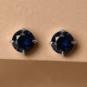 NOVAMART Fine 925 Sterling Silver Royal Blue <b>Studs</b> <b>Earrings</b> Ball-shaped Diamond Sapphire <b>Turquoise</b> Rose Gold Gift for Kids and G - Product Image 2