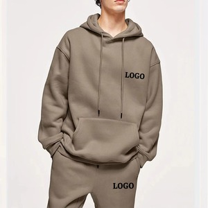 เสื้อฮู้ดผ้าคอตตอนโอเวอร์ไซส์สำหรับผู้ชายเสื้อฮู้ดผ้าฟลีซ100% โลโก้ตามสั่งสำหรับฤดูหนาว - Product Image 3