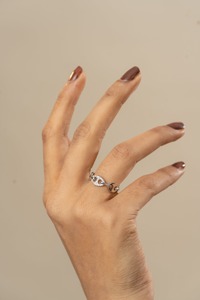 แหวน925สำหรับผู้หญิงเพทายสีขาวสายโซ่สวยหรูสำหรับงานแต่งงานหรือเป็นของขวัญ - Product Image 2