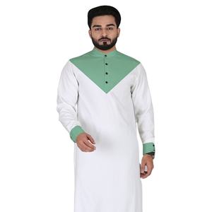 High Quality <b>Men's</b> Jubbah Black Long Sleeve Green Front Arabic Islamic Clothing-Abaya Arab Clothing Wholesale <b>Thobes</b> - Product Image 5