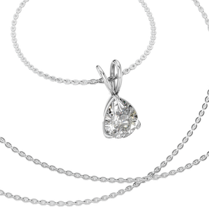 Collier en or massif 14 carats avec chaîne creuse et moissanite taille poire, bijoux fins classiques, cadeaux de fiançailles pour femme - Product Image 3