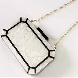 Marble Design Woman Resin Clutch Imitation Pearl Gold Plated Luxury <b>Butterfly</b> Solid Charm Clutch Complete Set Women's Wedding - Product Image 1