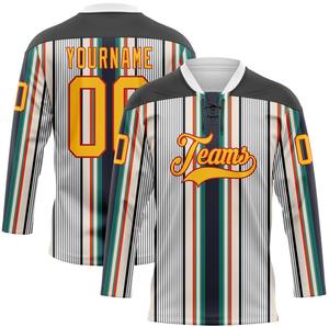 Jersey de Hockey sobre Hielo Profesional Personalizado con Cierre, 100% Poliéster, Antibacterial, de Secado Rápido, con Nombre y Números del Equipo Personalizables - Product Image 3