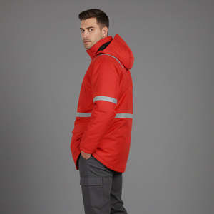 Vestes de travail de sécurité réfléchissantes à haute visibilité pour hommes, 2 en 1, ANSI classe 3, veste de chantier imperméable à haute visibilité avec doublure en polaire - Product Image 4