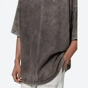 Logotipo personalizado 100% algodón de peso pesado de punto Regular Fit cuello alto correr gran tamaño Fitness gimnasio camisa nuevo diseño entrenamiento deportes - Product Image 5