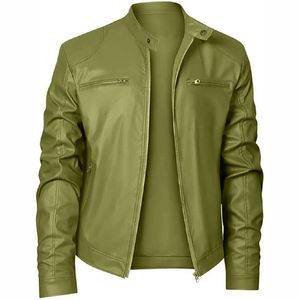 New 2025 Wholesale Autumn Winter <b>Men's</b> Casual Zipper custom made Leather <b>Jacket</b> <b>motor</b> <b>bike</b> <b>jacket</b> - Product Image 2