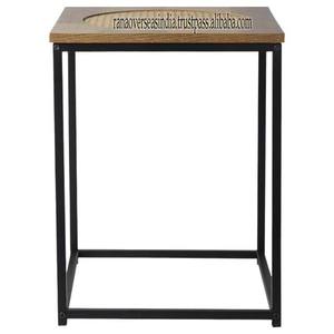 Madera superior natural moderna de alta calidad con marco de metal negro Mesa central Enorme mesa auxiliar a pedido Uso para oficina a buen precio - Product Image 5