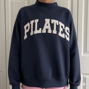 Top Holgado de Manga Larga para Mujer, Estilo Urbano, Cuello Alto Simulado, Informal, Transpirable, Ecológico, Personalizable en la Parte Delantera, Corte Holgado, para Otoño e Invierno - Product Image 1