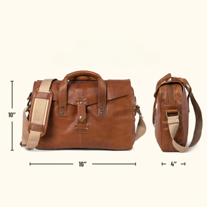 กระเป๋าเอกสารคาดลำตัวย้อนยุคสำหรับผู้ชายหนังวัวแท้สำหรับประชุมธุรกิจปรับแต่งได้ - Product Image 5