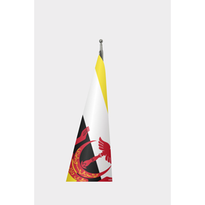 Drapeau d'intérieur officiel personnalisé du Brunei 3x5 pieds en soie polyester imprimé numériquement pour affichage en agence de voyage et d'assurance, support en aluminium - Product Image 3