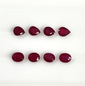 Rubí Africano de la Mejor Calidad, 100% Natural, Calibrado, Tamaño 3.5-4.5mm, Corte Ovalado en Forma de Pera, Color Rojo Rosado, Gema Suelta para Joyería - Product Image 1