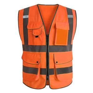 เสื้อกั๊กสะท้อนแสงสำหรับผู้ชาย, เทปสะท้อนแสงแขนกุดกันลมเร็วน้ำหนักเบามีกระเป๋าเหมาะสำหรับใส่ไปเดินเขาและทำงาน - Product Image 2