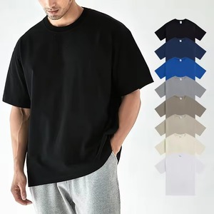 Verano logotipo personalizado uso diario básico algodón camisetas Premium algodón 200gsm Camiseta de algodón de grapa larga Camisetas - Product Image 1