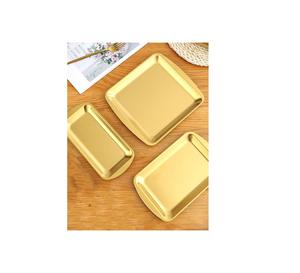 Bandeja de servicio de acero inoxidable de diseño con un exquisito acabado artesanal adecuado para catering de bodas y eventos - Product Image 1