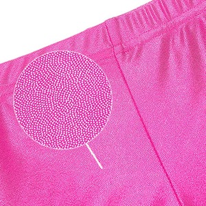 Pantalones cortos de baile para niñas niños bronceado pantalones metálicos elásticos niños brillante Ropa de baile gimnástica en blanco sólido deportes brillo brillante - Product Image 4