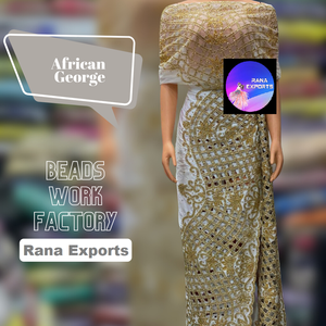 Vestidos de mujer de estilo africano hechos en India con diseños modernos de tela George somalí auténtica para exportación global - Product Image 5