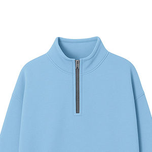 Sudadera de Forro Polar con Media Cremallera Personalizada, Logotipo Frontal, Corte Cómodo, Cuello Alto con Cremallera, Puños y Dobladillo Acanalados, Color Algodón, Alta Calidad - Product Image 4