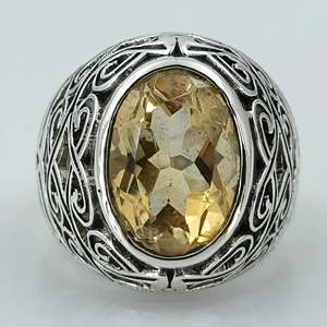 925 Sterling <b>Silver</b> Citrine <b>Ring</b> November Birthstone Promise <b>Statement</b> <b>Ring</b> with Natural Yellow Gemstone Handmade Jewelry-Gift - Product Image 6