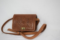 Sac en cuir véritable sculpté par Moroccansoul, fabriqué au Maroc, modèle 763